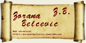 Zorana Belčević vizit kartica